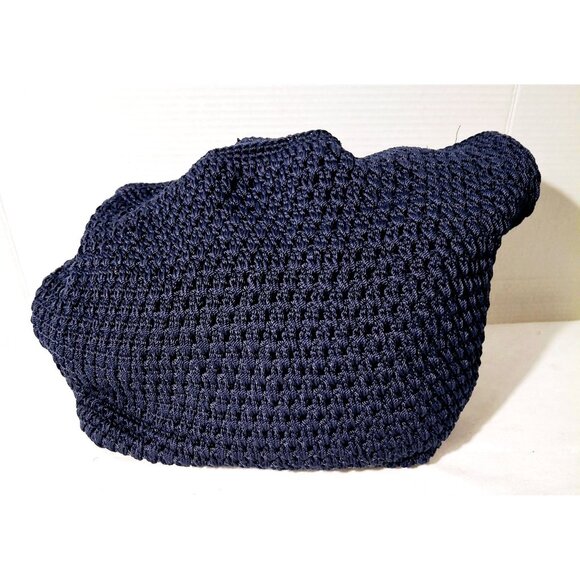 The Sak Originals Navy Blue Knit Tote Bag With Dual Shoulder Straps - Picture 4 of 9